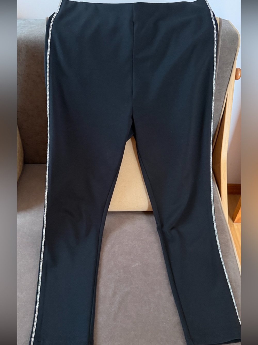 Zara Black Stretch Leggings with  stones